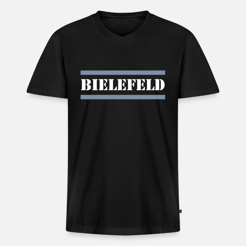 Bielefeld - Männer Premium Bio T-Shirt mit V-Ausschnitt - Schwarz