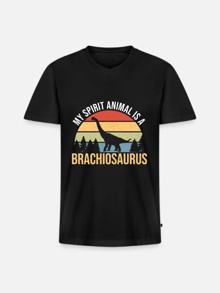 Brachiosaurus Dinosaur Gift - Men's Premium Organic T-shirt with V-neck - black