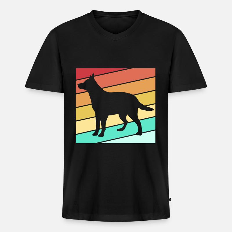 Australian Cattle Dog - Männer Premium Bio T-Shirt mit V-Ausschnitt - Schwarz
