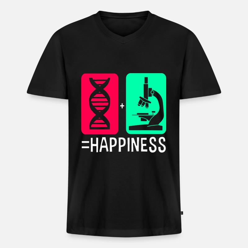 Molécule de formule structurelle - T-shirt encolure en V Premium bio Homme - noir