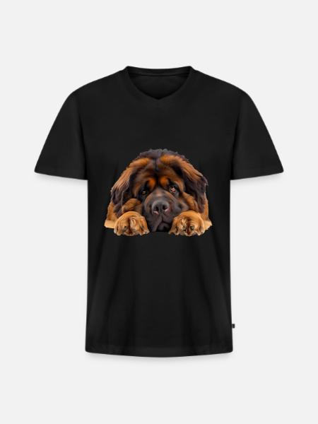 Tibetan Mastiff - Men's Premium Organic T-shirt with V-neck - black