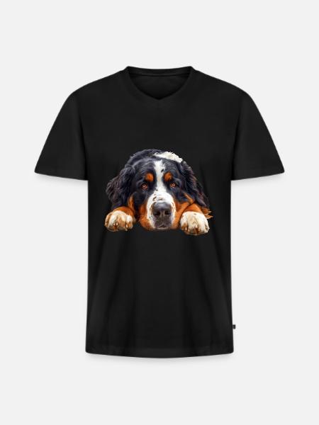 Bernese Mountain Dog - Men's Premium Organic T-shirt with V-neck - black