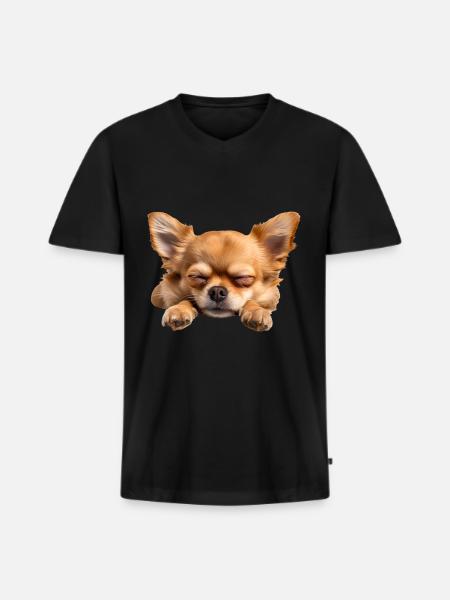 Chihuahua - Men's Premium Organic T-shirt with V-neck - black