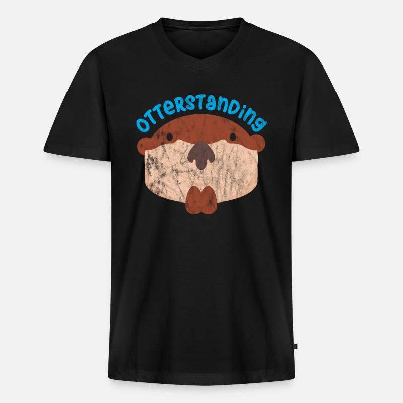 Tierische Wortspiele - Männer Premium Bio T-Shirt mit V-Ausschnitt - Schwarz