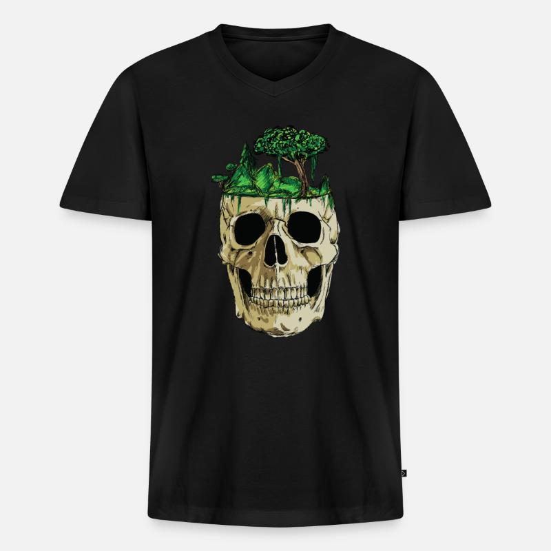 Tiefer Dschungel - Männer Premium Bio T-Shirt mit V-Ausschnitt - Schwarz