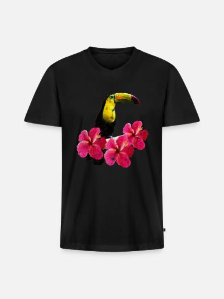 deep jungle - Men's Premium Organic T-shirt with V-neck - black