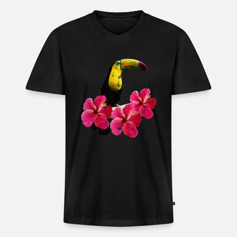 tiefer Dschungel - Männer Premium Bio T-Shirt mit V-Ausschnitt - Schwarz