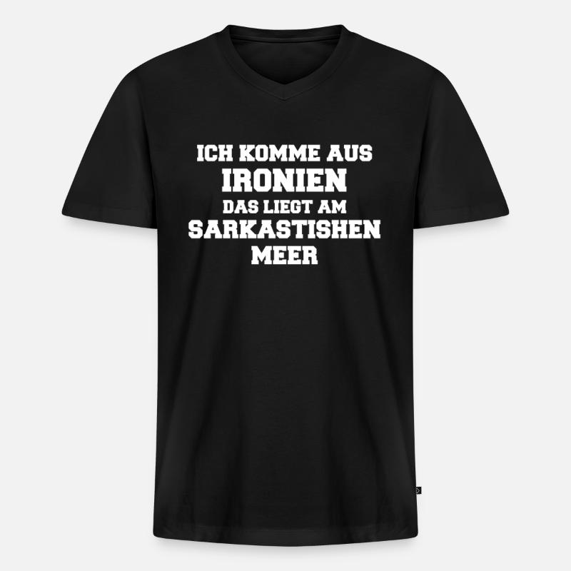 Ironie Sarkasmus - Männer Premium Bio T-Shirt mit V-Ausschnitt - Schwarz