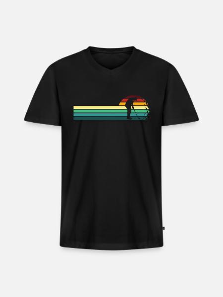 retro golf golf t-shirt - Men's Premium Organic T-shirt with V-neck - black