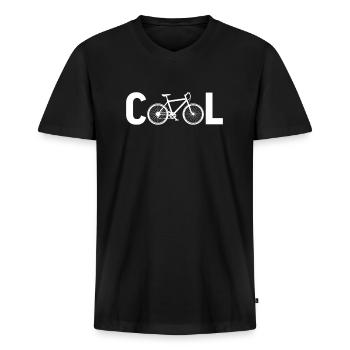 cool Fahrrad Fahrrad T-Shirt Radsport cool bike - Männer Premium Bio T-Shirt mit V-Ausschnitt - Schwarz - Vorne - Nico (187cm)