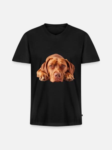Vizsla - Men's Premium Organic T-shirt with V-neck - black