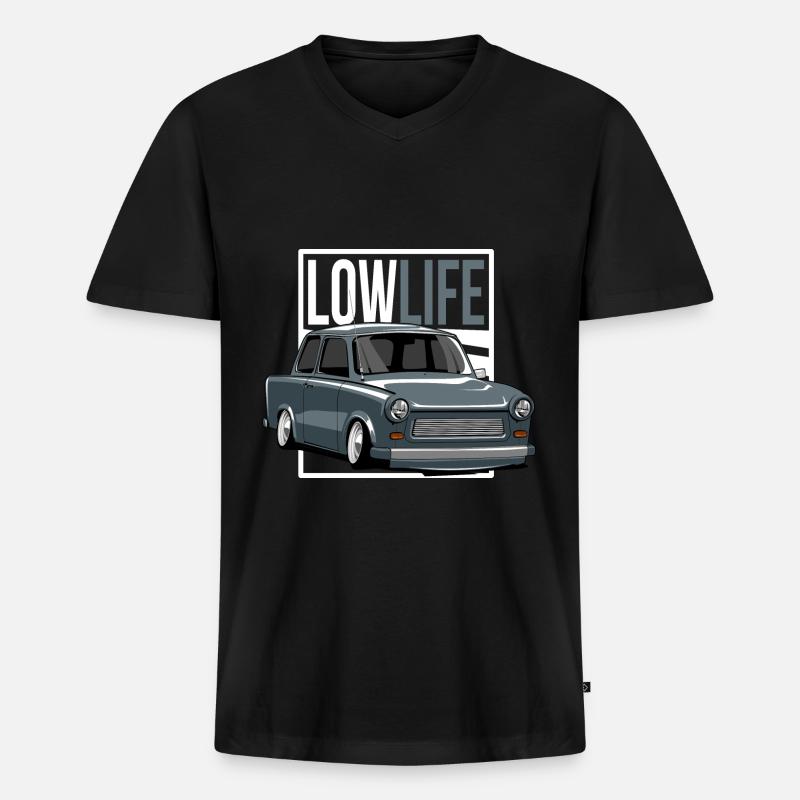 Low Life  - Männer Premium Bio T-Shirt mit V-Ausschnitt - Schwarz