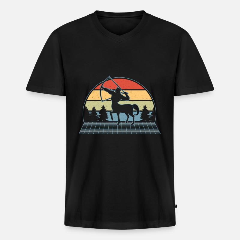 Phönix Zentaur Geschenk - Männer Premium Bio T-Shirt mit V-Ausschnitt - Schwarz