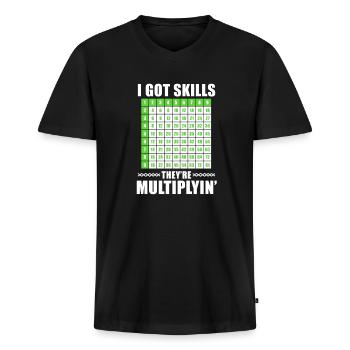 Math math - Men's Premium Organic T-shirt with V-neck - black - Front - Nico (187cm)