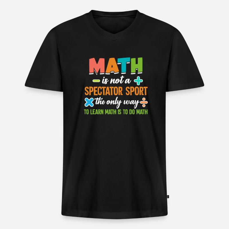 Math math - Men's Premium Organic T-shirt with V-neck - black