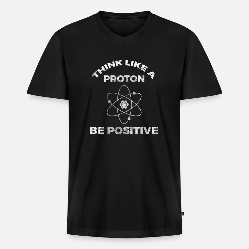 Proton - Männer Premium Bio T-Shirt mit V-Ausschnitt - Schwarz