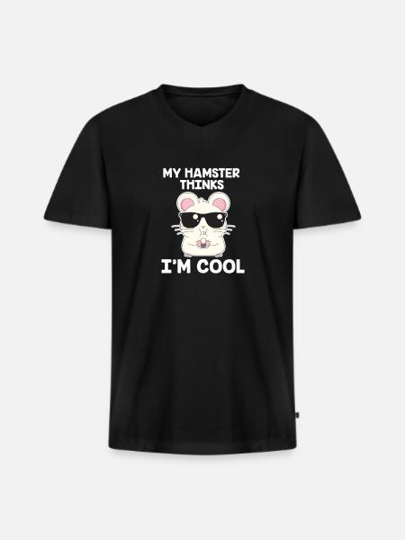 Hamster - Männer Premium Bio T-Shirt mit V-Ausschnitt - Schwarz