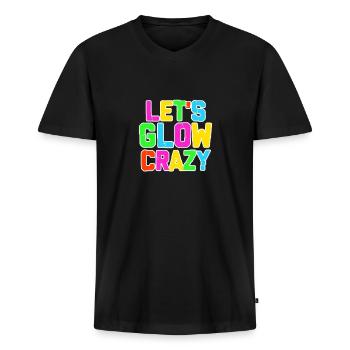 Glow Neon Party Fest Lights Crazy Gift - Men's Premium Organic T-shirt with V-neck - black - Front - Nico (187cm)
