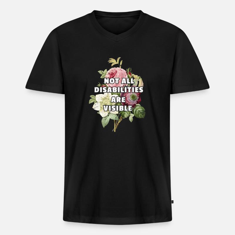 Fibromyalgie - Männer Premium Bio T-Shirt mit V-Ausschnitt - Schwarz