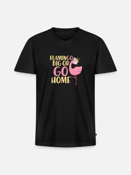 flamant - T-shirt encolure en V Premium bio Homme - noir