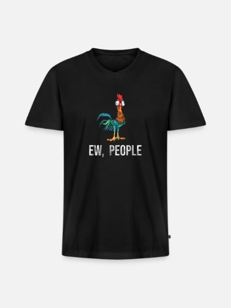 Poulet - T-shirt encolure en V Premium bio Homme - noir