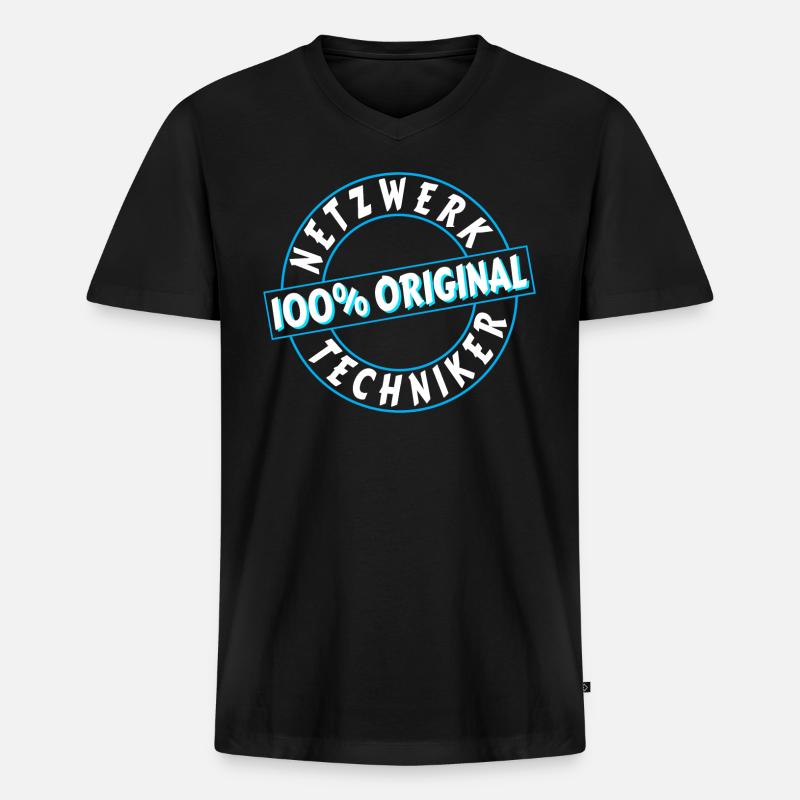 Netzwerktechniker Geschenk Geschenkidee Netzwerke - Männer Premium Bio T-Shirt mit V-Ausschnitt - Schwarz