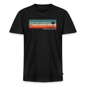 Zu Vino sag ich nie no Wein Weintrinker - Männer Premium Bio T-Shirt mit V-Ausschnitt - Schwarz - Vorne - Nico (187cm)