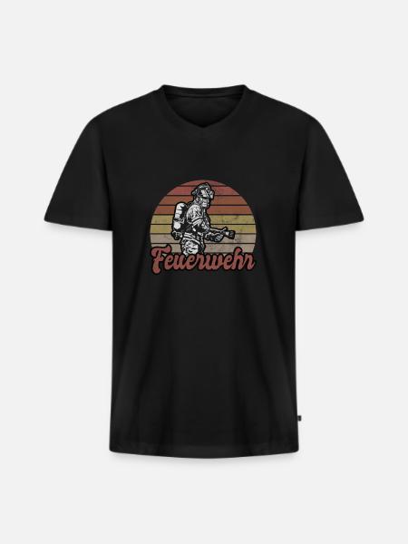 Firefighters Firefighter Comrades Extinguish Fire - Men's Premium Organic T-shirt with V-neck - black