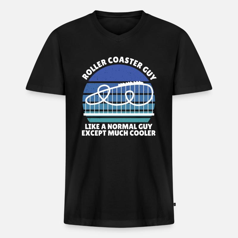 roller coaster guy - Männer Premium Bio T-Shirt mit V-Ausschnitt - Schwarz
