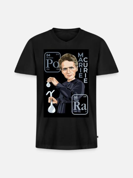 Marie Curie - Men's Premium Organic T-shirt with V-neck - black