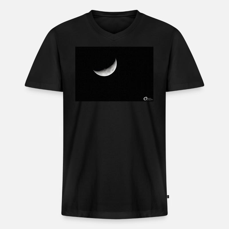 Mond... mal anders - Männer Premium Bio T-Shirt mit V-Ausschnitt - Schwarz