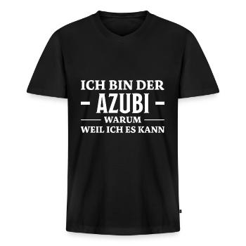 Azubi Spruch Lehrling Job Lustiges Azubi Geschenk - Männer Premium Bio T-Shirt mit V-Ausschnitt - Schwarz - Vorne - Nico (187cm)
