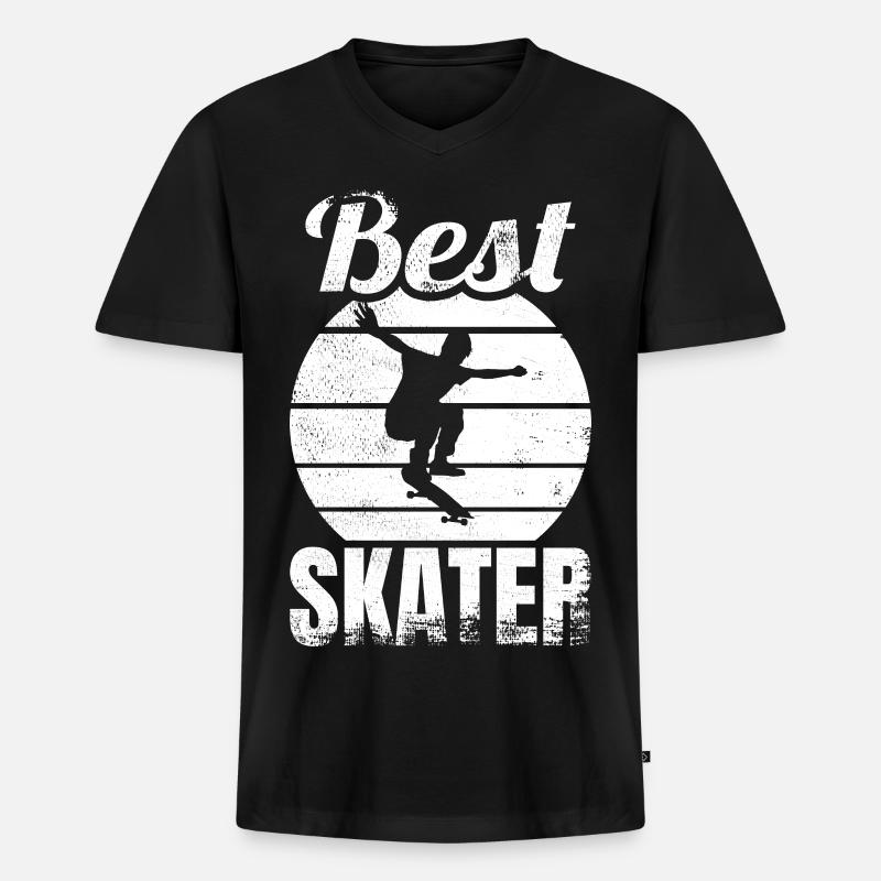 Bester Skater - Männer Premium Bio T-Shirt mit V-Ausschnitt - Schwarz