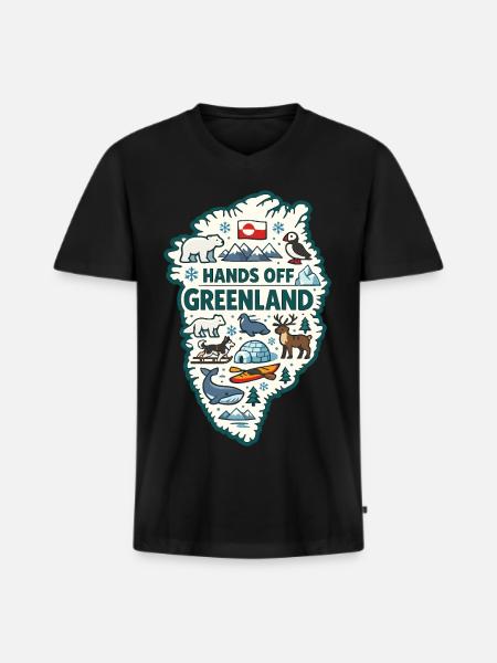 Hænderne væk fra Grønland Europa Solidaritet - Premium økologisk T-shirt med V-hals til mænd - sort