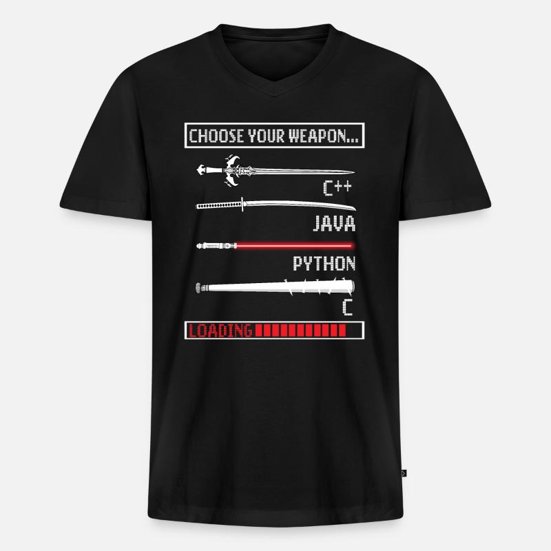 Programmierer Geschenk Java C Programmierung - Männer Premium Bio T-Shirt mit V-Ausschnitt - Schwarz