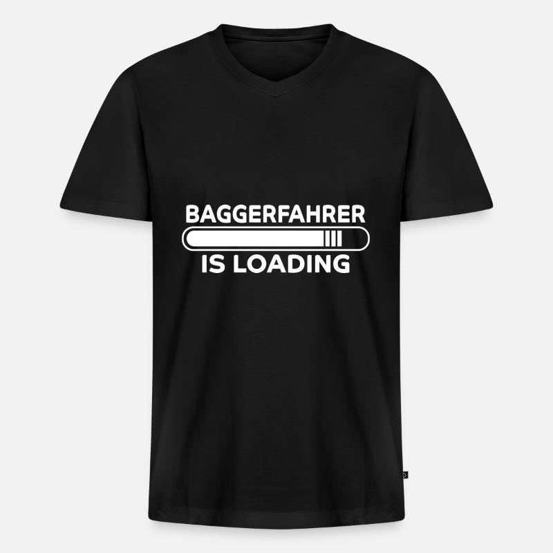 Baggerfahrer Spruch Lustiges Baggerfahrer Geschenk - Männer Premium Bio T-Shirt mit V-Ausschnitt - Schwarz