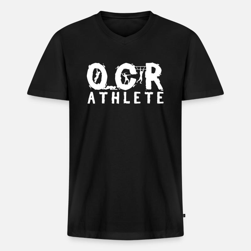 OCR Athlette Spartaner Hindernislauf - Männer Premium Bio T-Shirt mit V-Ausschnitt - Schwarz