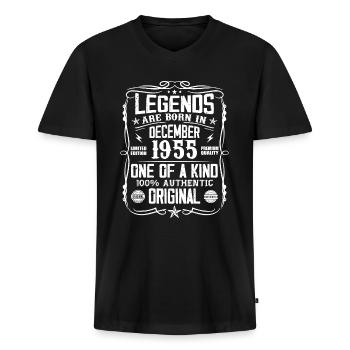 Geboren Dezember 1955 Geburtstagsgeschenk 1955 - Männer Premium Bio T-Shirt mit V-Ausschnitt - Schwarz - Vorne - Nico (187cm)