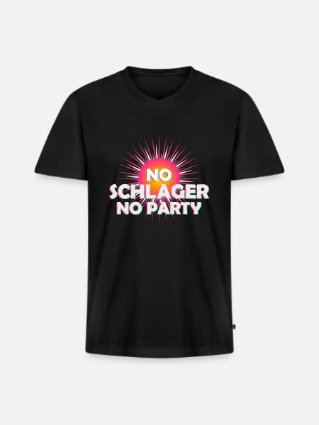 No Schlager No Party - Men's Premium Organic T-shirt with V-neck - black