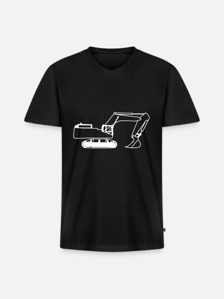 Excavator3 WH - Men's Premium Organic T-shirt with V-neck - black