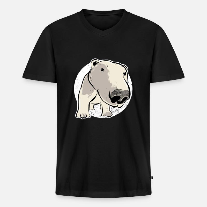 lustiger Eisbär - Männer Premium Bio T-Shirt mit V-Ausschnitt - Schwarz