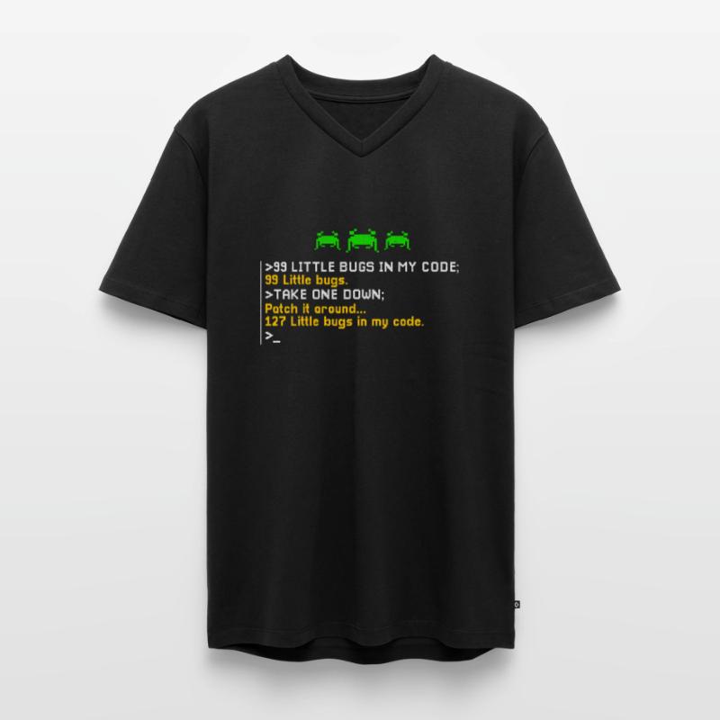 Programmer 99 Little Bugs Programming Männer Premium Bio T-Shirt mit V-Ausschnitt