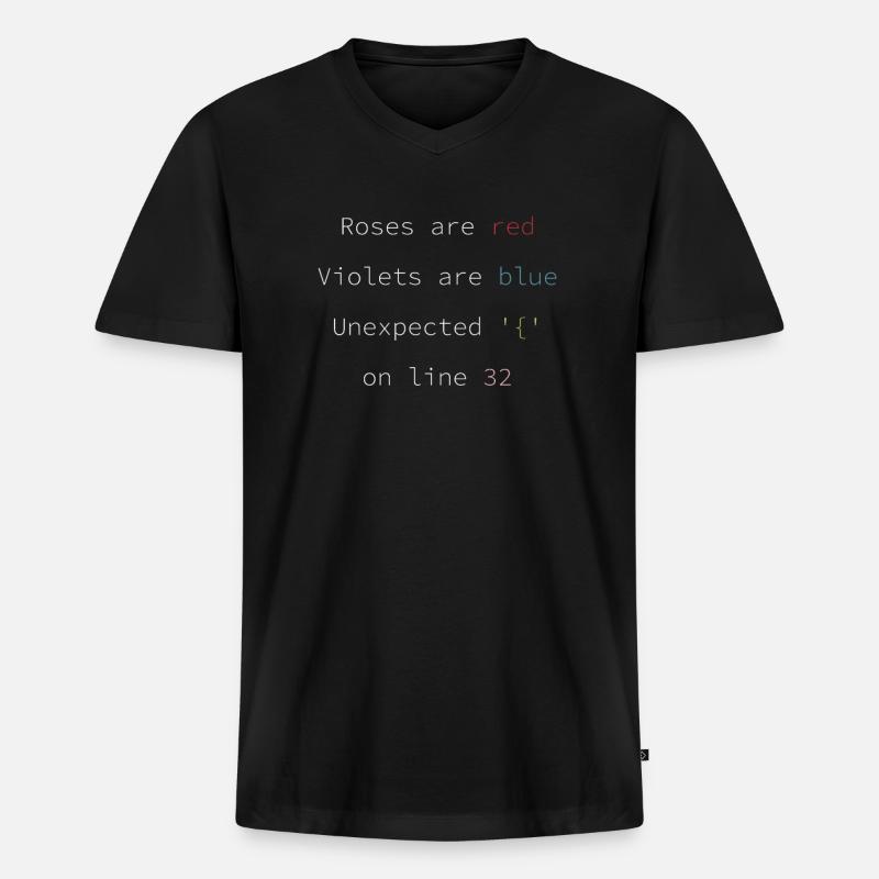 Funny Fehlercode Software Entwickler - Männer Premium Bio T-Shirt mit V-Ausschnitt - Schwarz