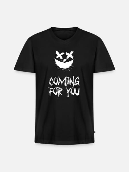 Venir pour vous – Effrayant - T-shirt encolure en V Premium bio Homme - noir