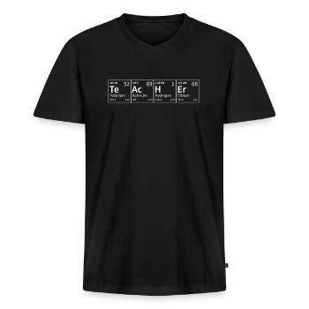 Periodensystem für Lehrer, lustige - Männer Premium Bio T-Shirt mit V-Ausschnitt - Schwarz - Vorne - Nico (187cm)