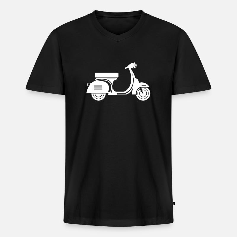 Roller Silhouette - Männer Premium Bio T-Shirt mit V-Ausschnitt - Schwarz