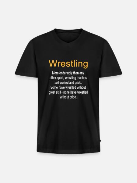 Wrestling Definition Self-Control Trainer - Men's Premium Organic T-shirt with V-neck - black