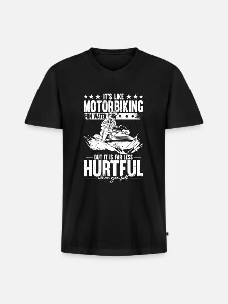 Jet Ski motorcykel på vand vandsport jetbåd - Premium økologisk T-shirt med V-hals til mænd - sort