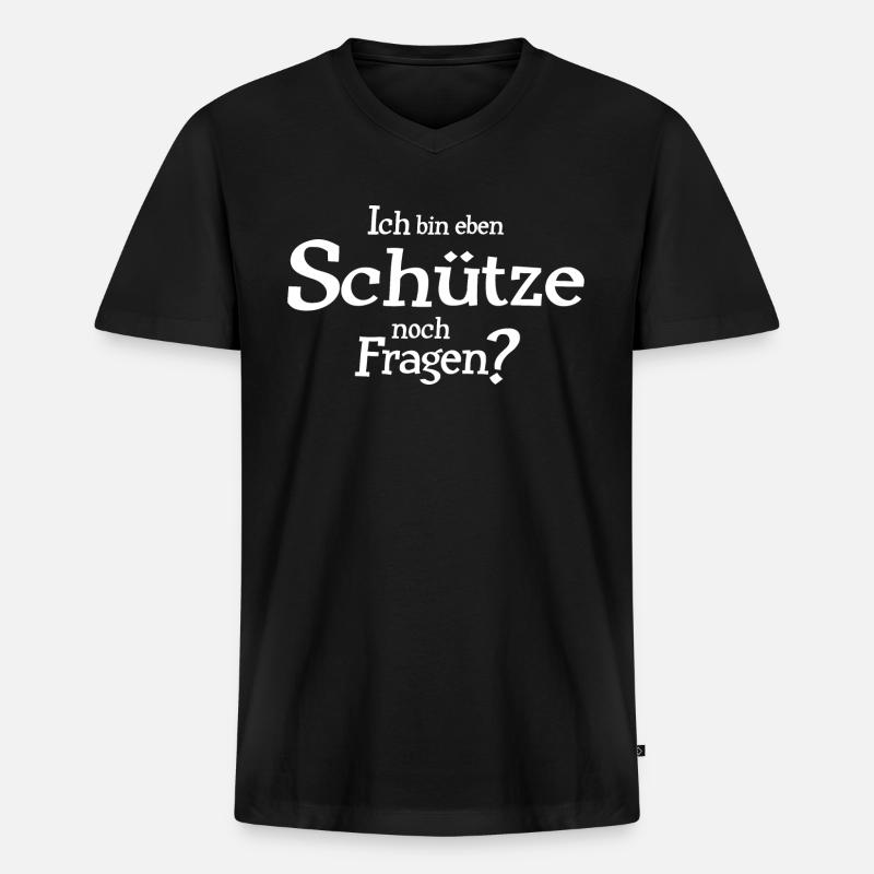 Sternzeichen Schütze - Männer Premium Bio T-Shirt mit V-Ausschnitt - Schwarz