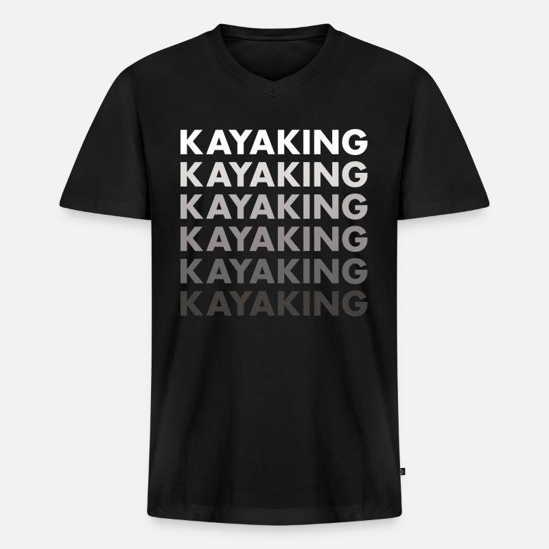 Kayaker Kayaking - Männer Premium Bio T-Shirt mit V-Ausschnitt - Schwarz